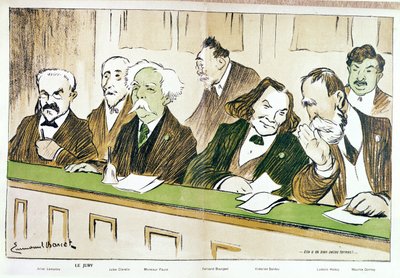 Caricature of Gabriel Faure presiding over the Jury du Conservatoire, from 